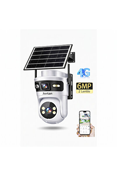Jortan Camera Supraveghere 4G Solar JT-9682, 6MP, Panou Solar 7.5W, Vedere No...