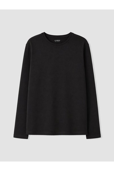 LC Waikiki تي شيرت Peak New Season باللون الأسود برقبة دائرية للفتيات