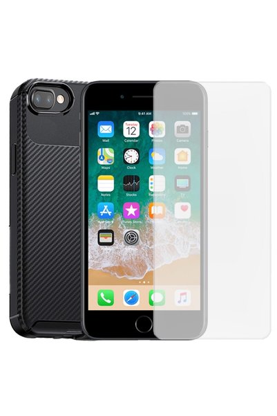 FONIX Set de protecție cu aspect de carbon, compatibil cu Apple iPhone 7 Plus...