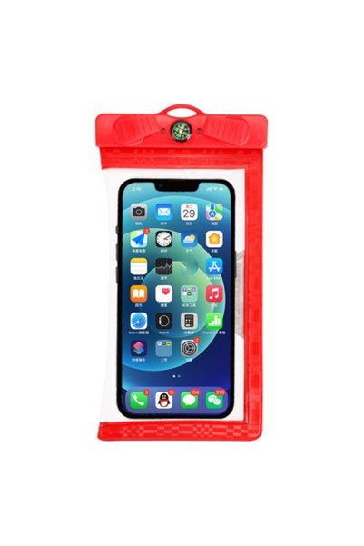 OEM Αδιάβροχη Θήκη IPX8 με Πυξίδα για Smartphones έως 7,5 ίντσες - Κόκκινο