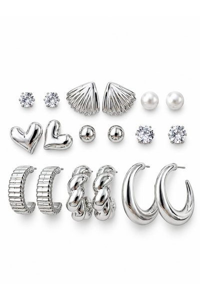 CHARMLUCKY Multiple (9 Pcs) Earring Set