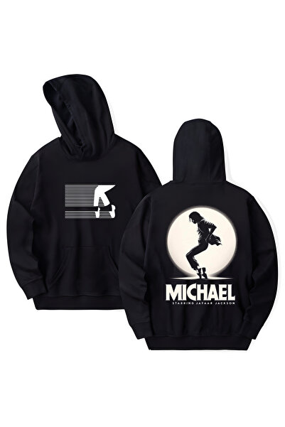 STİL-X Φούτερ με κουκούλα από βαμβάκι με στάμπα Michael Jackson, μακρυμάνικο,...