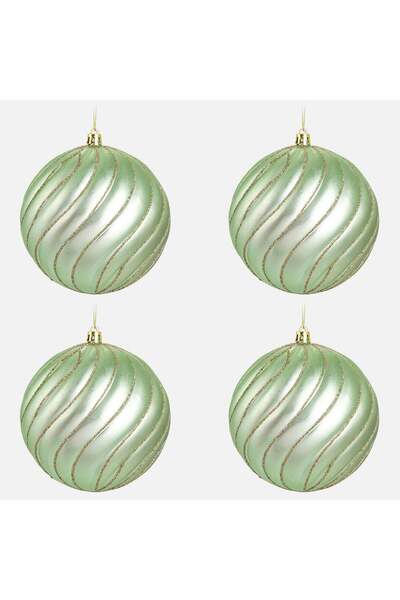 OEM SET 4 GLOBURI MENTA GLITTER 12CM