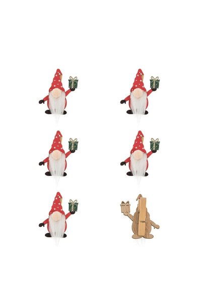 OEM Cleștișori Decorativi din Lemn de Crăciun Gnome cu Căciulă Roșie Cadou – ...