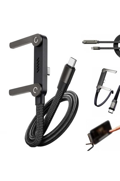 Bonore حامل هاتف مع كابل USB-C بقوة 240 واط للشحن السريع، كابل USB-C مضفر بطو...