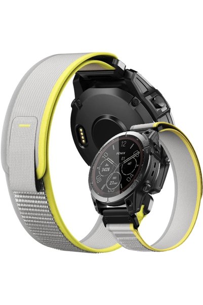 XGSM Curea de nailon QuickFit pentru Garmin 26mm, Bej / Galben