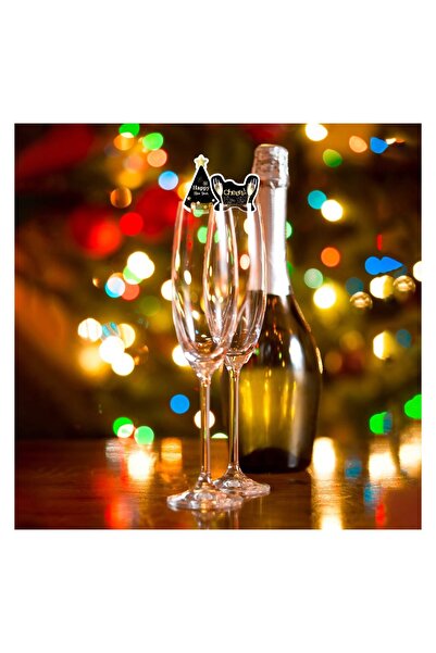 OEM Set 6 Identificatoare din Hârtie pentru Pahare, Modele de Revelion, Decor...