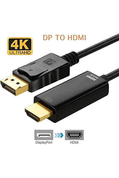 GENERAL DisplayPort 1.4 to HDMI 1.4 Cable 4K 30Hz – DP Male to HDMI Male Adap...