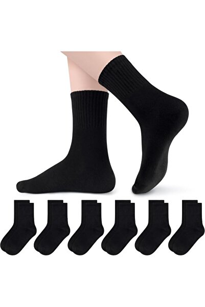 GENERAL Olreco 6 Pack Girls Crew Socks Boys Socks Cotton Seamless Socks for K...