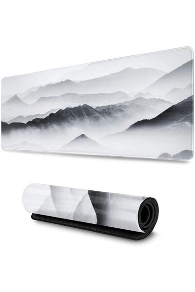 KASTWAVE Gaming Mouse Pad Black and White Plum Bossom Cherry Blossom, Extende...