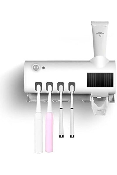 Yelajoy Wall Mounted Toothbrush Holder with UV Sterilizer & Automatic Toothpa...