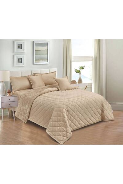 Ropi Winter Velvet Bedding Set Capitonne Luxury Bedding Sets - 6 Pcs King Siz...