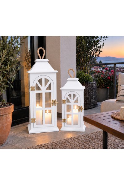 Colorido Candles COLORİDO DEKORATİF AMAÇLI BÜYÜK BOY AHŞAP 2 Lİ FENER MUMLUK ...
