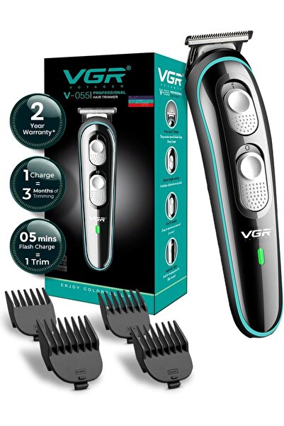 VGR Professional Cordless Rechargeable Beard Trimmer with Guide Brush for Men...