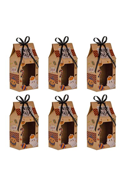OEM Set Cutii Kraft cu Model de Halloween Fantome Dovleci & Panglici Negre Sa...