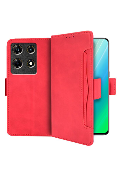 XGSM Husă tip carte pentru Infinix Note 30 5G, cu slot pentru card, roșu