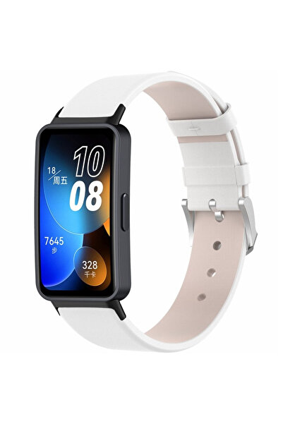 XGSM Curea din piele pentru Huawei Band 8 / Huawei Band 9 / Huawei Band 10, Albă