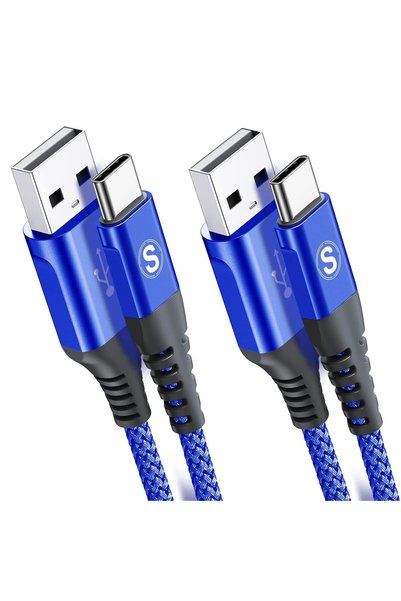 GENERAL sweguard Type C Cable [2-Pack,2M], Nylon Braided Fast Charging USB-C ...
