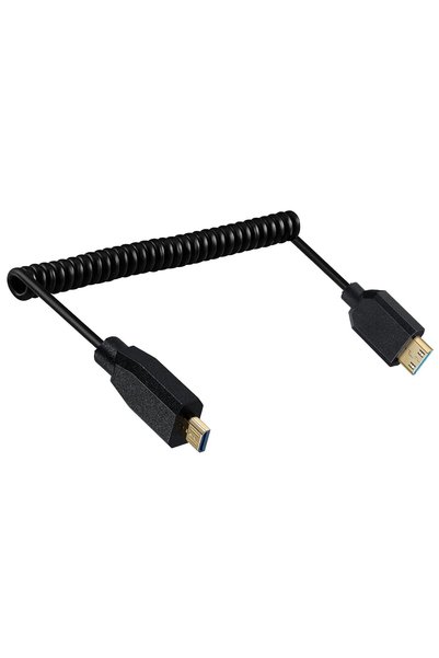 LOKEKE كابل HDMI مصغر ملفوف 8K إلى مايكرو HDMI إصدار 2.1، كابل ذكر إلى ذكر مط...