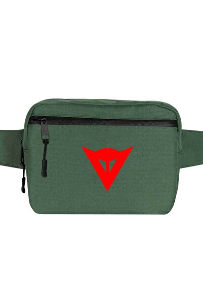 CrowsGate Dainese Red Logo Waist Bag Green Color