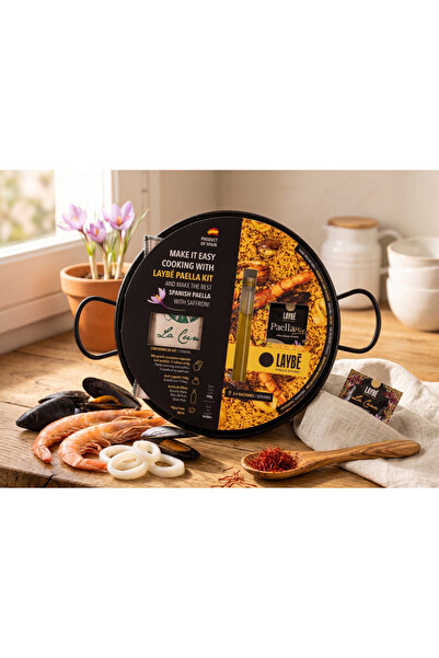 Laybe Kit paella cu șofran – tigaie, orez 500 g, condiment cu șofran, ulei de...