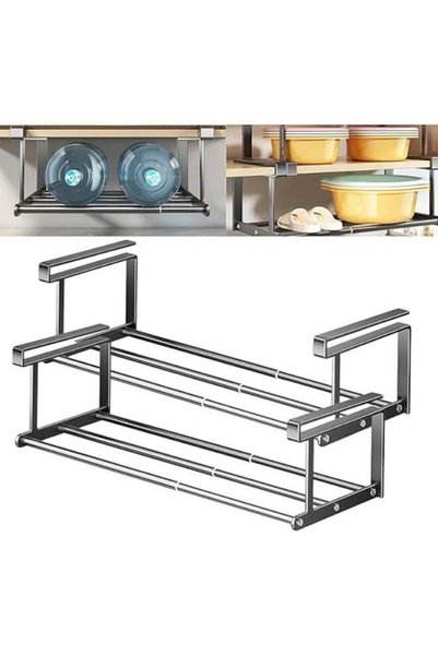 Generic Brand DUNISO 2Pcs Telescopic Shoe Shelf,Under Cabinet Shoe Rack,Adjus...