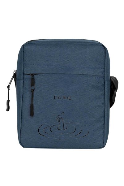 CrowsGate I'M Fine Shoulder Bag Navy Blue Color