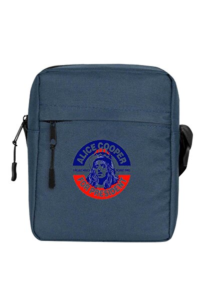 CrowsGate Alice Cooper for President Shoulder Bag Navy Blue Color