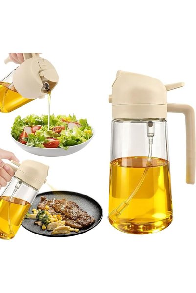 PYEBE Glass Olive Oil Sprayer Bottle, 2 in 1 Clear Oil Dispenser Sprayer for ...