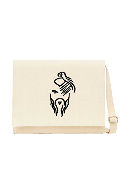 CrowsGate Hayko Cepkin Novi logo Crna krem torba za poruke Krem platnena torb...