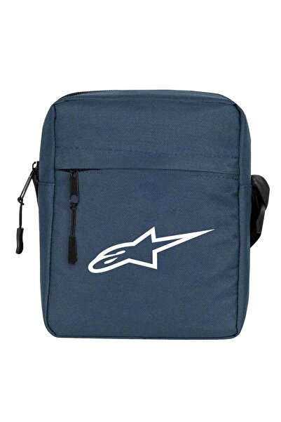 CrowsGate Alpinestars White Logo Shoulder Bag Navy Blue Color