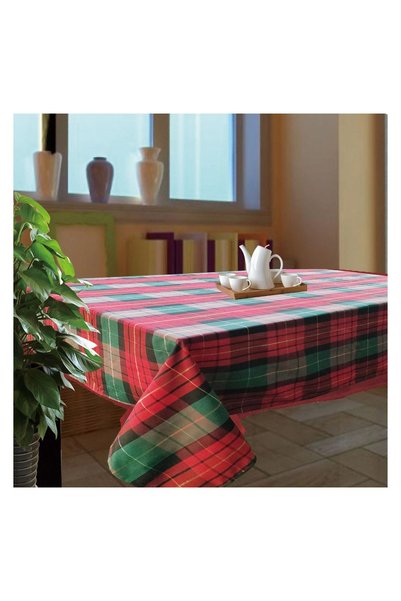 OEM Față de Masă Decorativa de Crăciun Roșie Verde cu Carouri 140x240 cm – Ma...