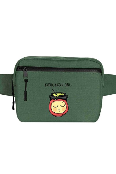 CrowsGate Kafam Kazan Gibi Waist Bag Green Color
