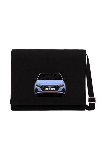 CrowsGate Hyundai İ20N Черна платнена месинджър чанта