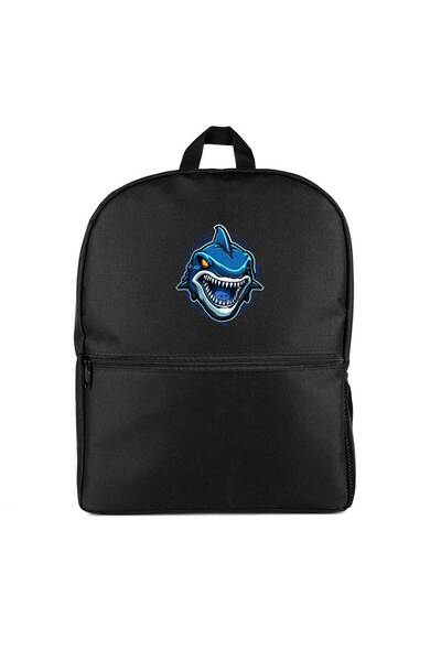CrowsGate Blue Shark Backpack Black Color