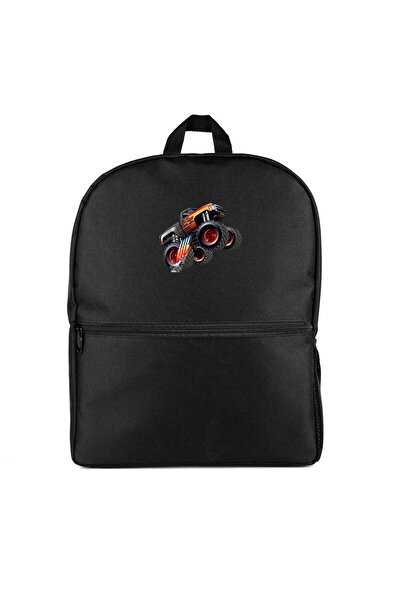 CrowsGate Cartoon Monster Truck Backpack Black Color