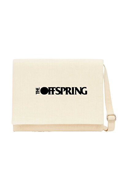 CrowsGate The Offspring Text Cream Canvas Messenger Bag
