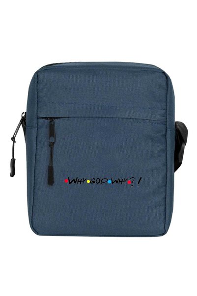 CrowsGate Why God Why Shoulder Bag Navy Blue Color