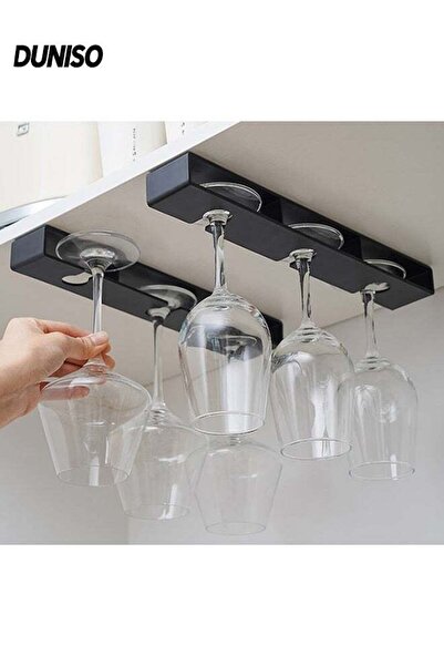 Generic Brand DUNISO 2Pcs Hanging Cup Rack Metal Wall Mounted Wine Cup Rack S...