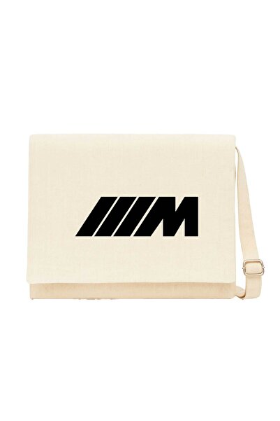 CrowsGate BMW M Power crna krem platnena kurirska torba