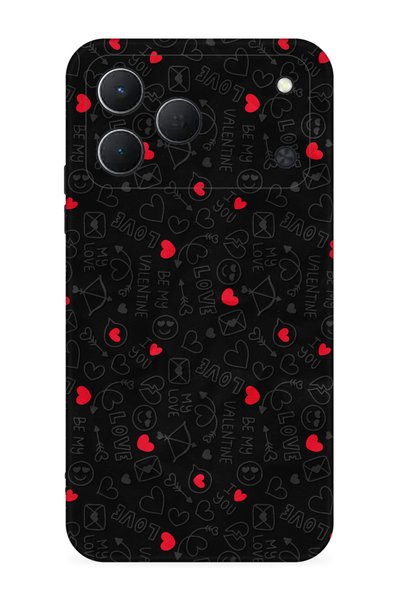 TECNO Spark 50 4G Kılıf Boutique Baskılı Resimli Siyah Kalp ve Ok Pcode -064