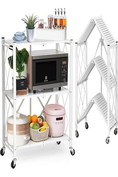 Generic Brand 3-Tier Heavy Duty Storage Rack Foldable Kitchen Shelf Garage Ho...