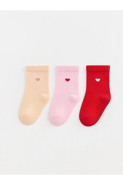 LC Waikiki Heart Patterned Baby Girl Socks (W6)
