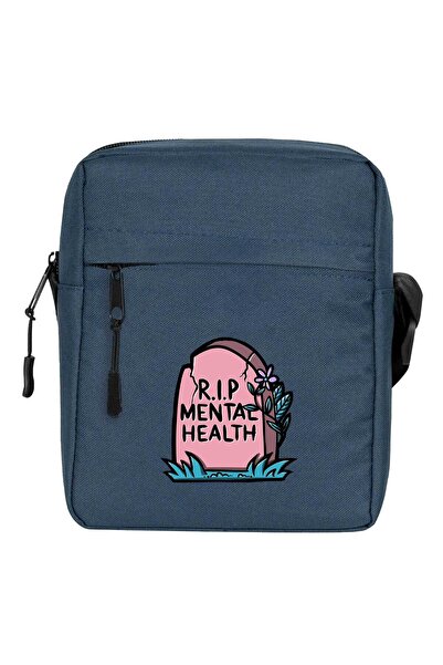 CrowsGate R.I.P Mental Health Shoulder Bag Navy Blue Color