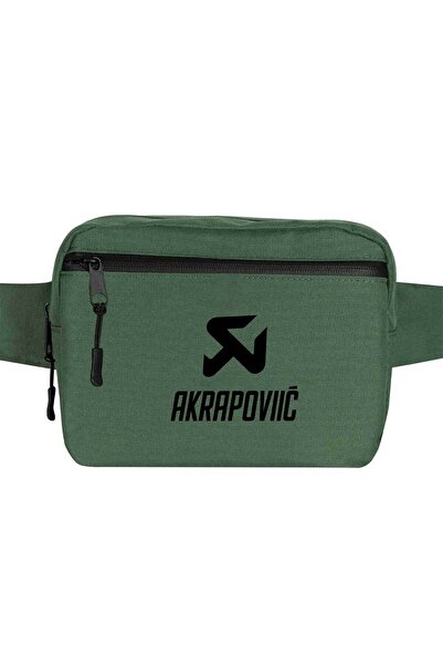CrowsGate Akrapović crna logotip torba za struk zelene boje