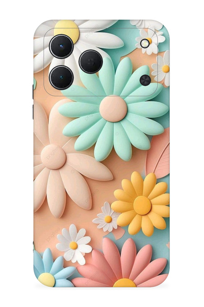 TECNO Spark 50 4G Kılıf Boutique Baskılı Resimli Rengarenk Çiçek Pcode -059
