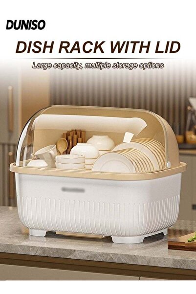 Generic Brand DUNISO Dish Drying Rack with Lid, Large Dish Racks Organizers, ...