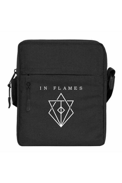 CrowsGate In Flames Symbol Logo Shoulder Bag Black Color