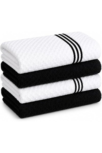 Bliss Casa Kitchen Towel Set Pack of 4 (38 x 64 cm) - Cotton Dish Towels, Dur...