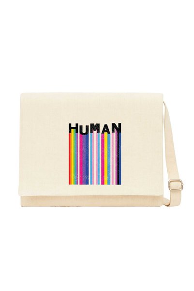 CrowsGate Human Cream Canvas Messenger Bag